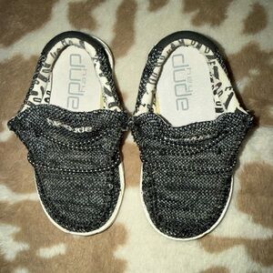 Hey Dude Wally Toddler Sox Skater| Charcoal/Black KnitI Size 7